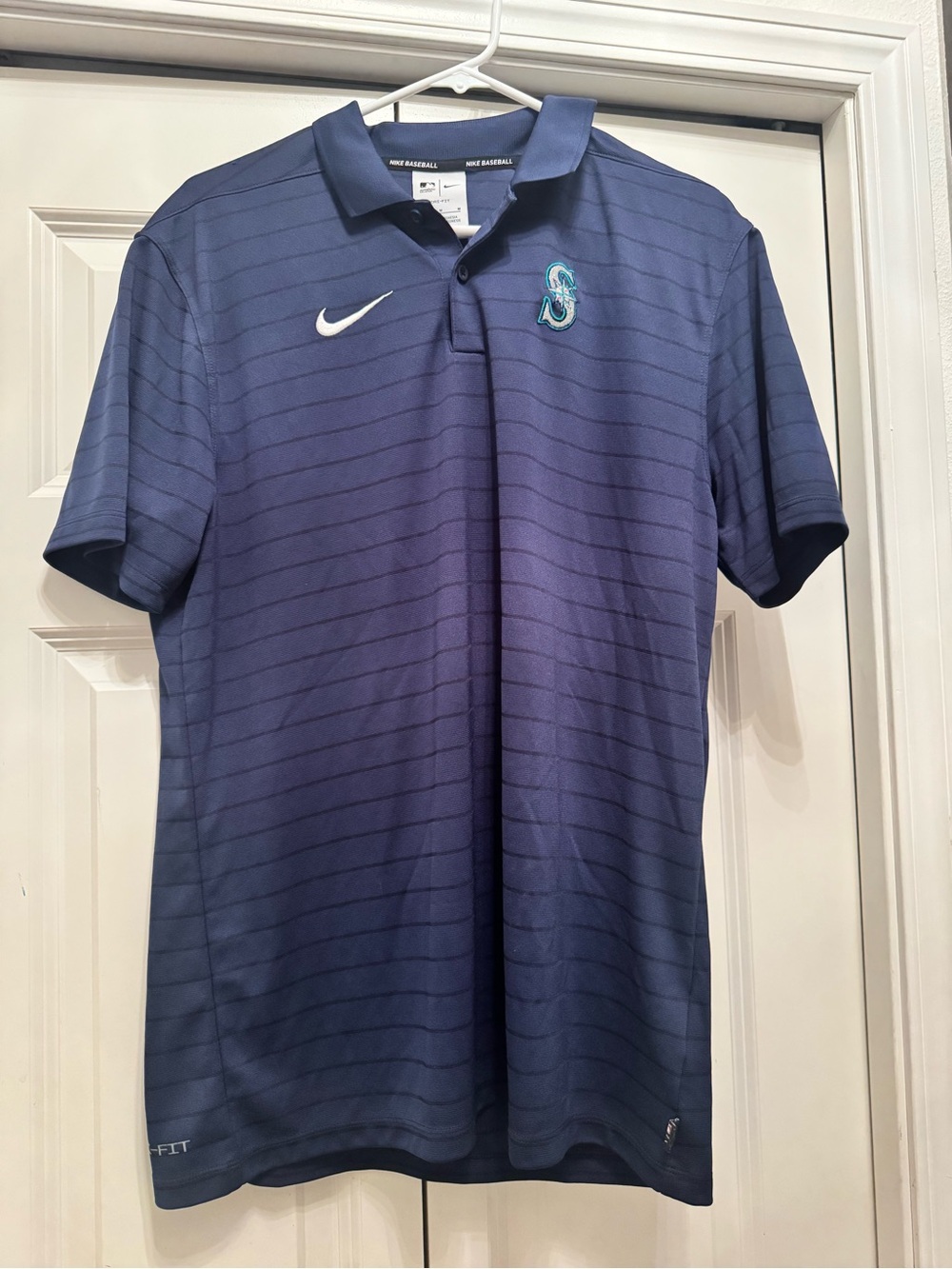 Nike MLB Seattle Mariners Authentic Collection Victory Dri-Fit Striped Polo M